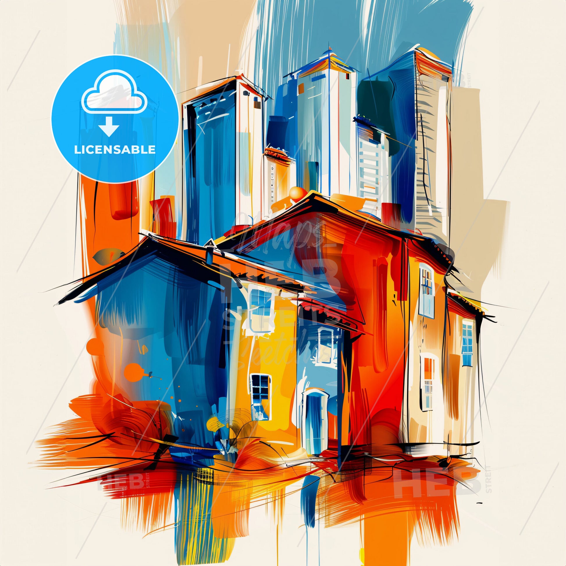 Vibrant Cascavel, Brazil - A Painting Of A Building