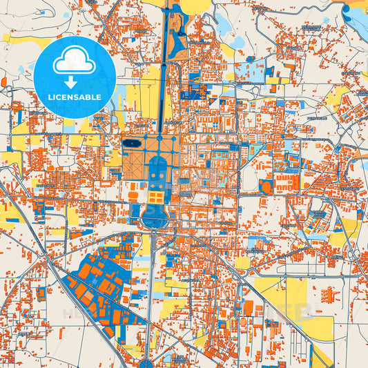 Colorful Caserta Street Map with Labels and Buildings