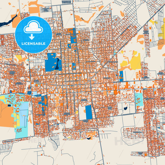 Colorful Castanhal Street Map with Labels and Buildings