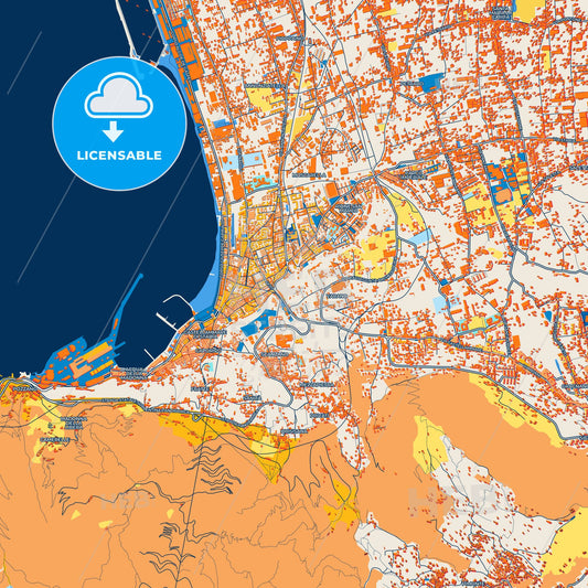 Colorful Castellammare di Stabia Street Map with Labels and Buildings
