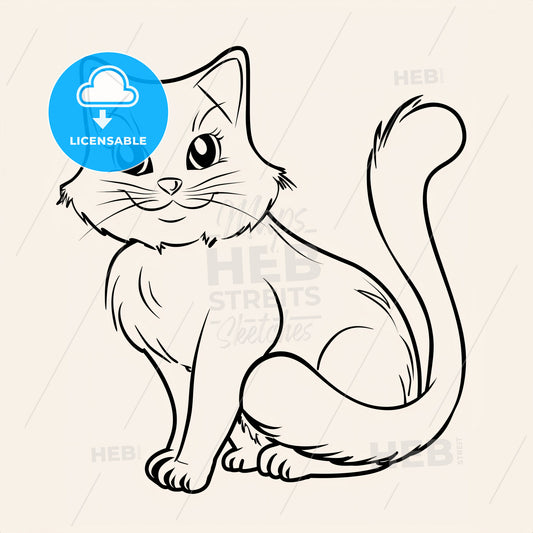 Cat - A Cat Sitting On A White Background