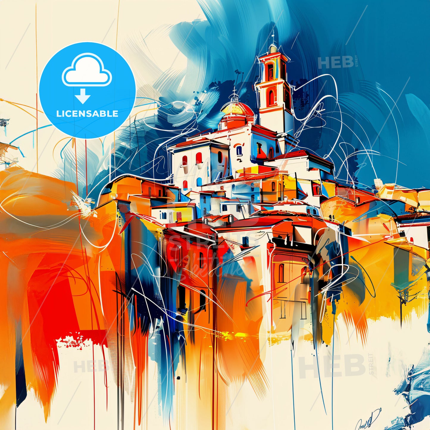 Vibrant Catanzaro, Italy - A Painting Of A City