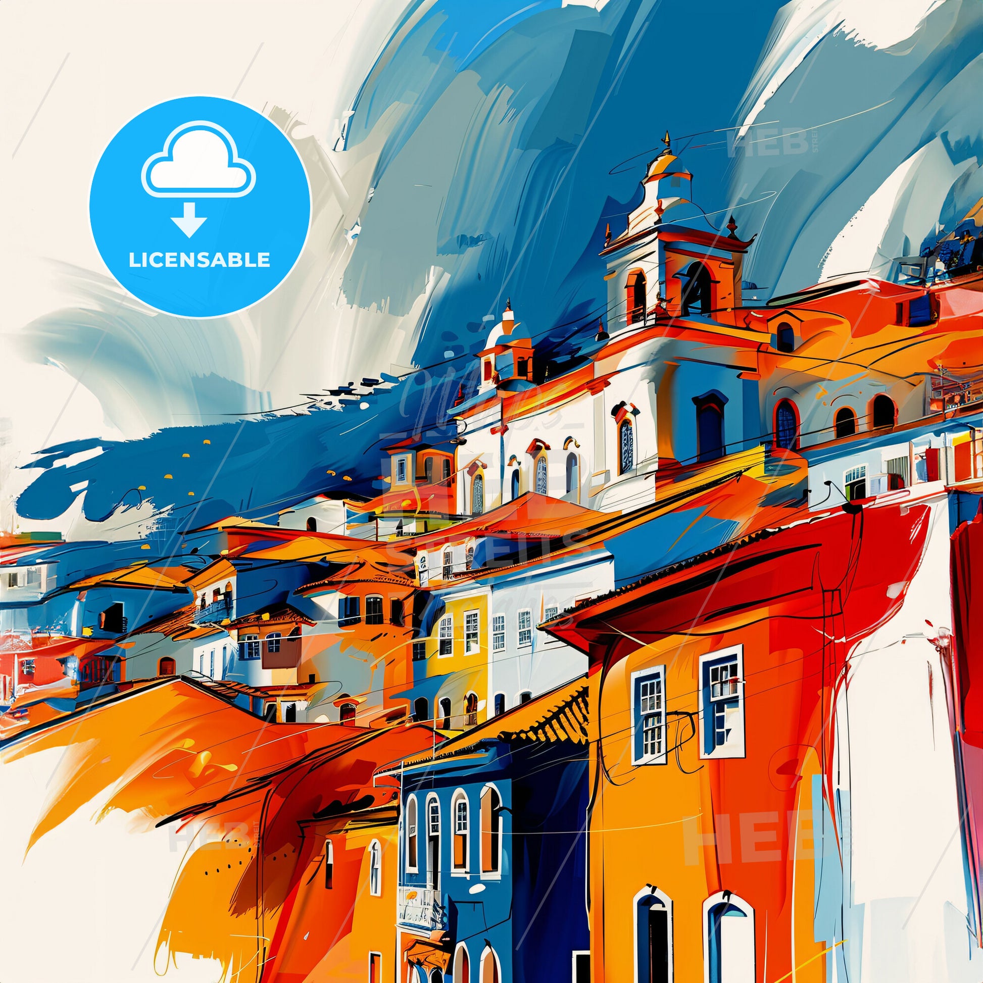 Vibrant Caucaia, Brazil - A Colorful Buildings On A Hill