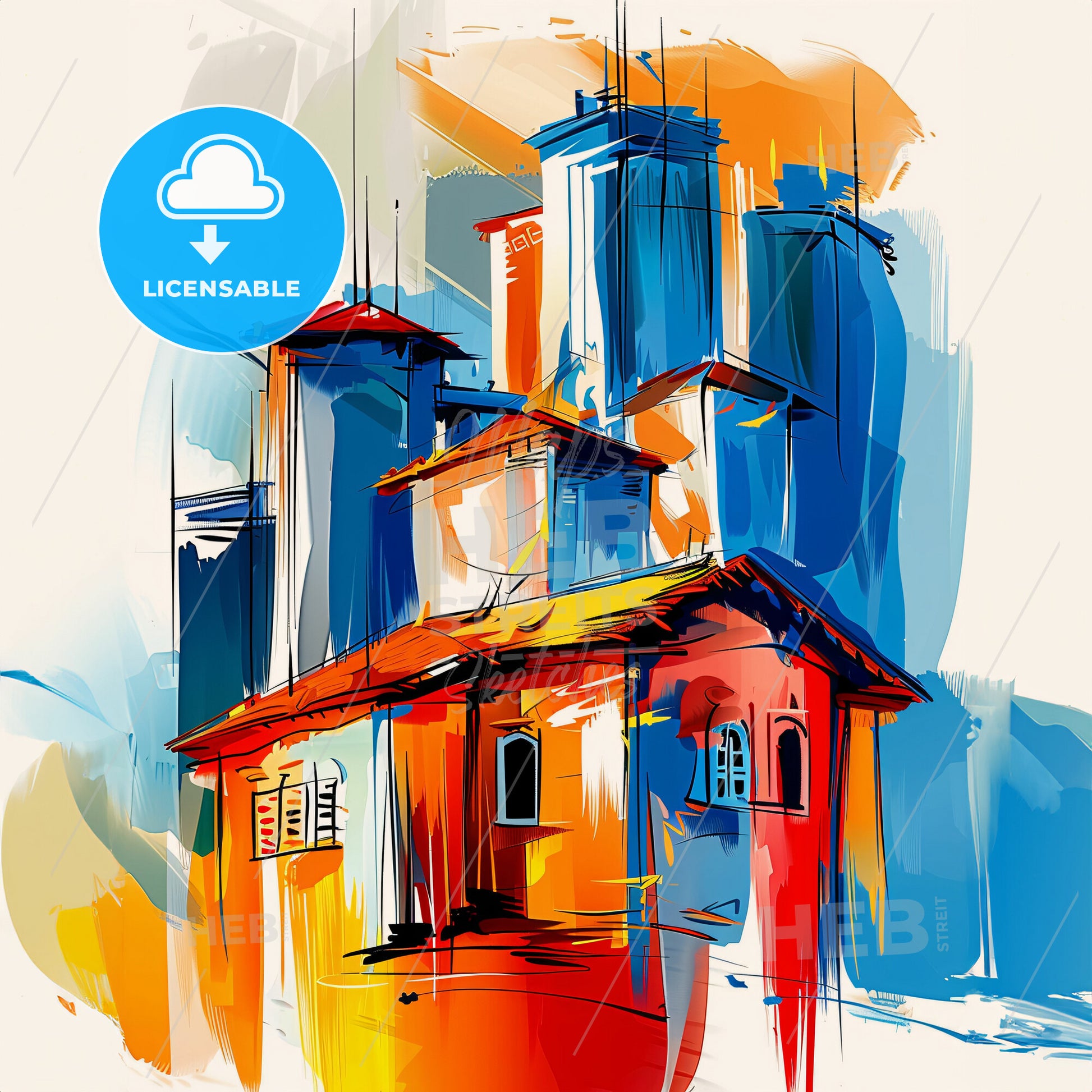 Vibrant Caxias Do Sul, Brazil - A Painting Of A Building