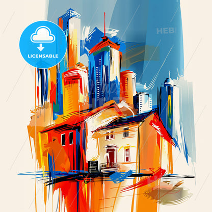 Vibrant Cebu City, Philippines - A Painting Of A City