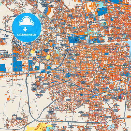 Colorful Celaya Street Map with Labels and Buildings