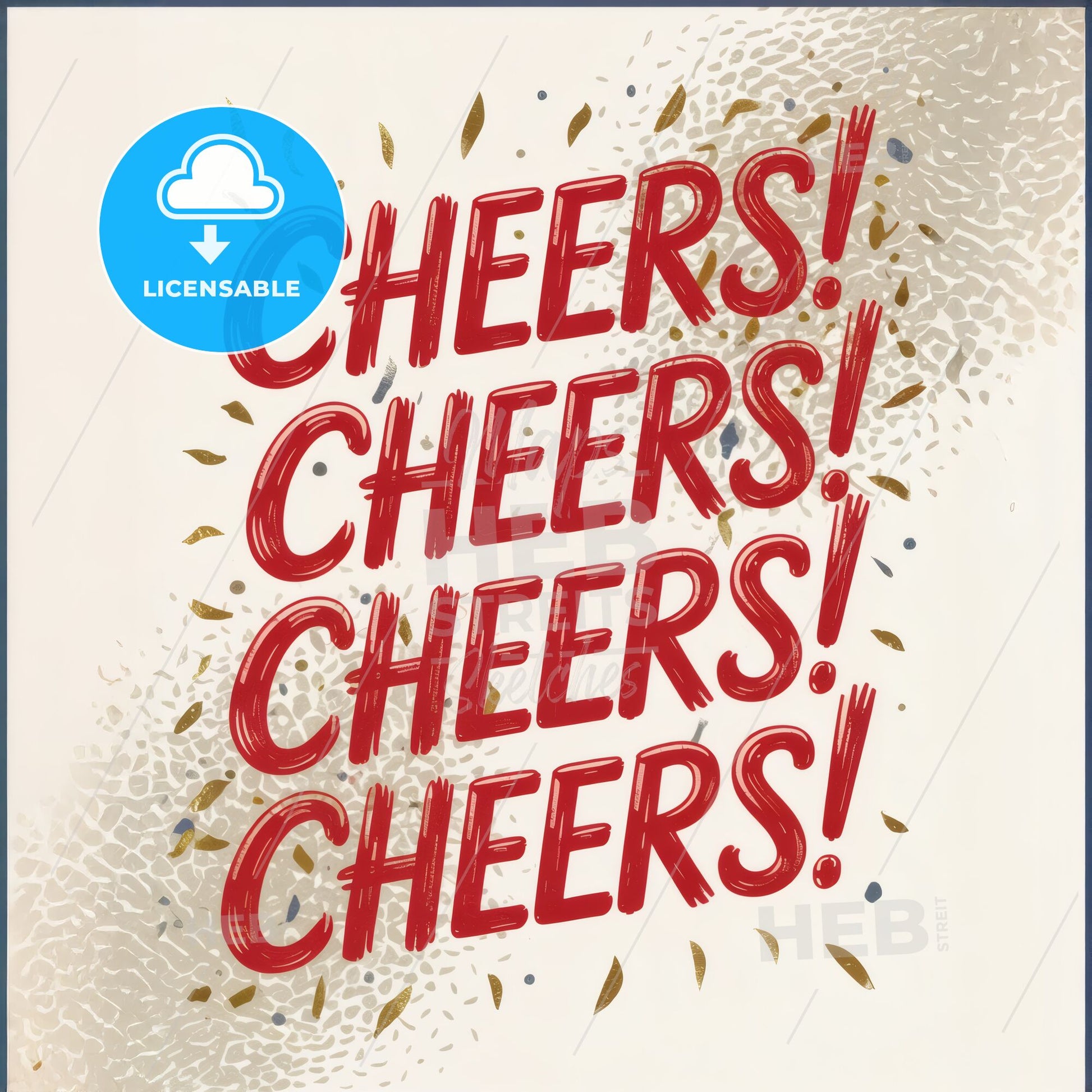 Celebrate Every Moment: Bold Red 'CHEERS!' Print for Joyful Home Décor