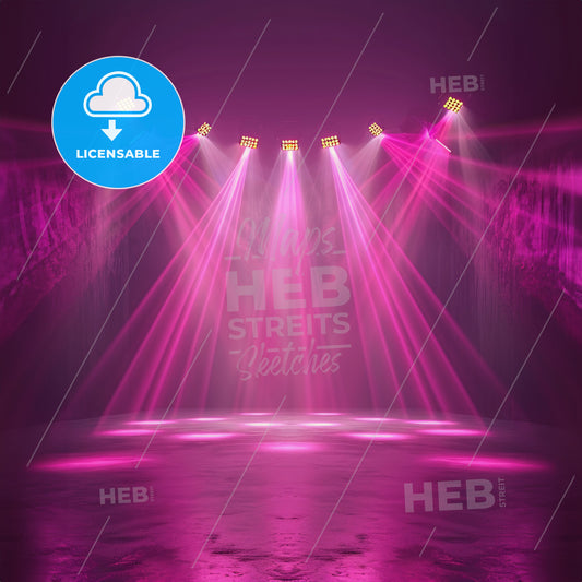 Center Stage Set Up With Yellow Pink Lights Zoomed I - A Purple Stage With Lights