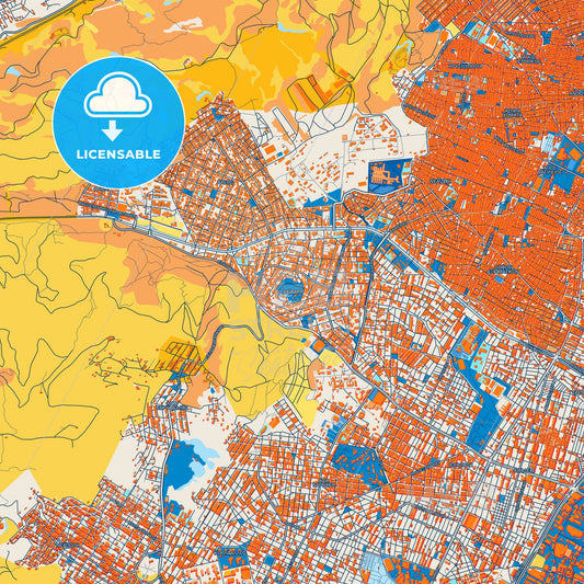 Colorful Chaidari Street Map with Labels and Buildings