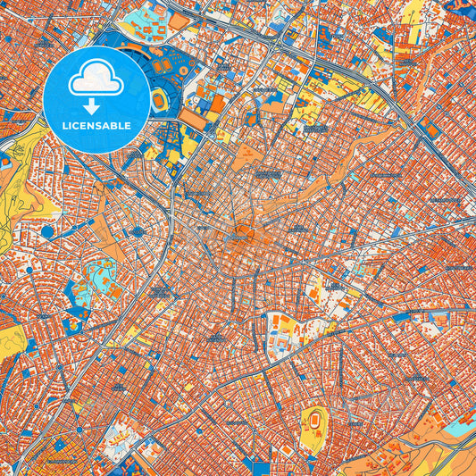 Colorful Chalandri Street Map with Labels and Buildings