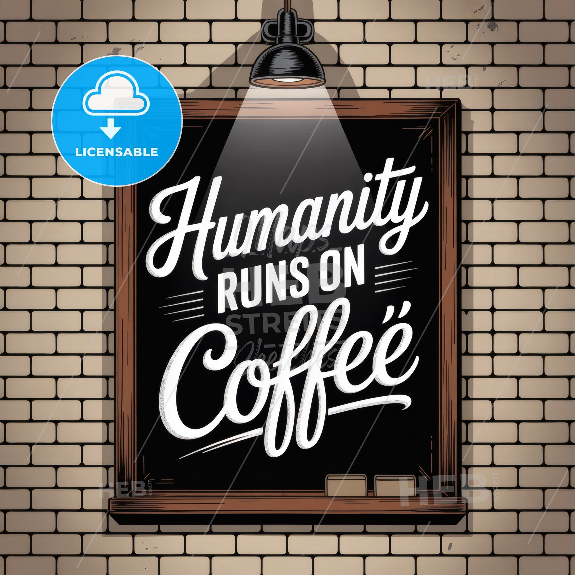 Chalkboard Art: Humanity Runs on Coffee - A Motivational Quote for Coffee Lovers