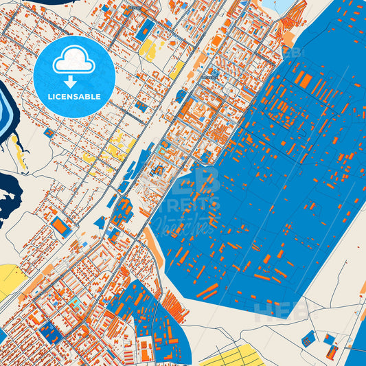 Colorful Chapayevsk Street Map with Labels and Buildings