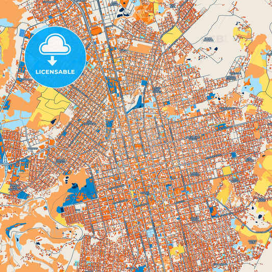 Colorful Chapeco Street Map with Labels and Buildings