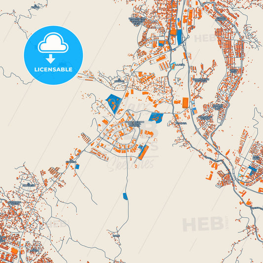 Colorful Charallave Street Map with Labels and Buildings