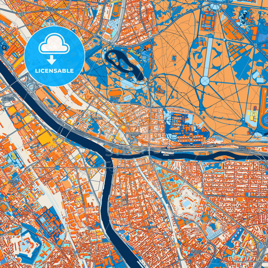 Colorful Charenton-le-Pont Street Map with Labels and Buildings