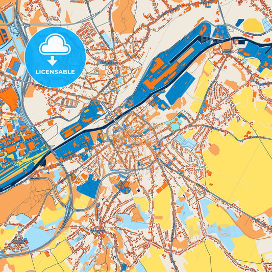 Colorful Châtelet Street Map with Labels and Buildings