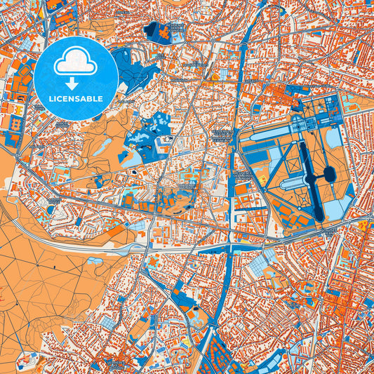 Colorful Châtenay-Malabry Street Map with Labels and Buildings