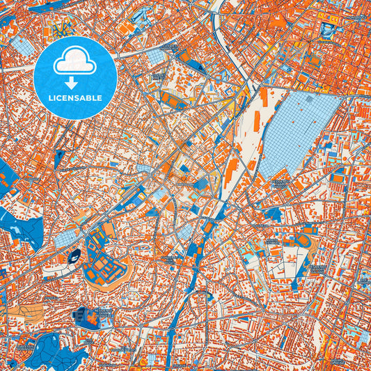 Colorful Châtillon Street Map with Labels and Buildings