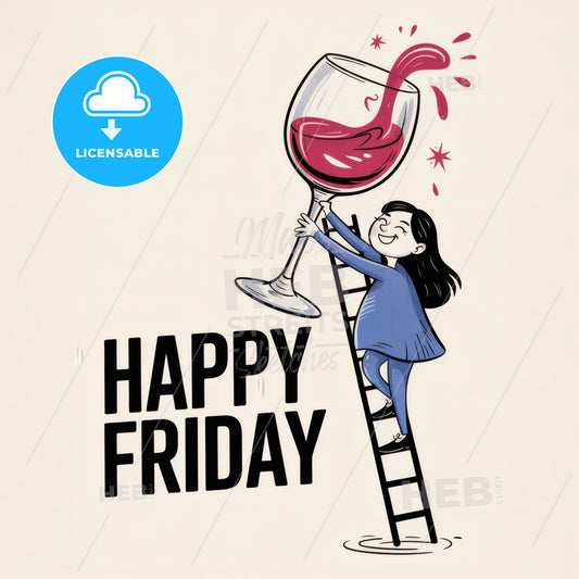 Cheers to the Weekend: Celebratory Climb in Minimalist Black & White Art