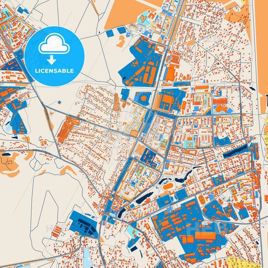 Colorful Chekhov Street Map with Labels and Buildings