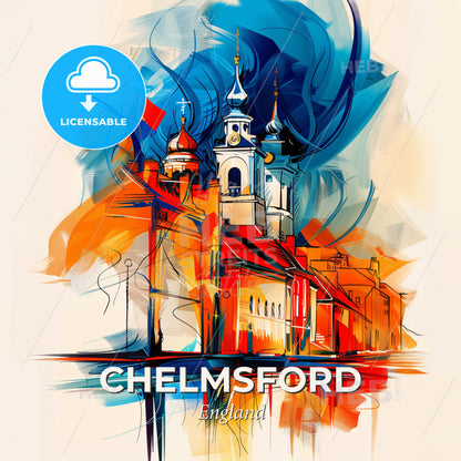 Vibrant Chelmsford, England - A Painting Of A Building - Square format print template
