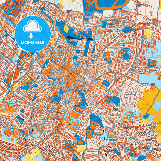 Colorful Cheltenham Street Map with Labels and Buildings