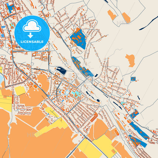 Colorful Cheremkhovo Street Map with Labels and Buildings