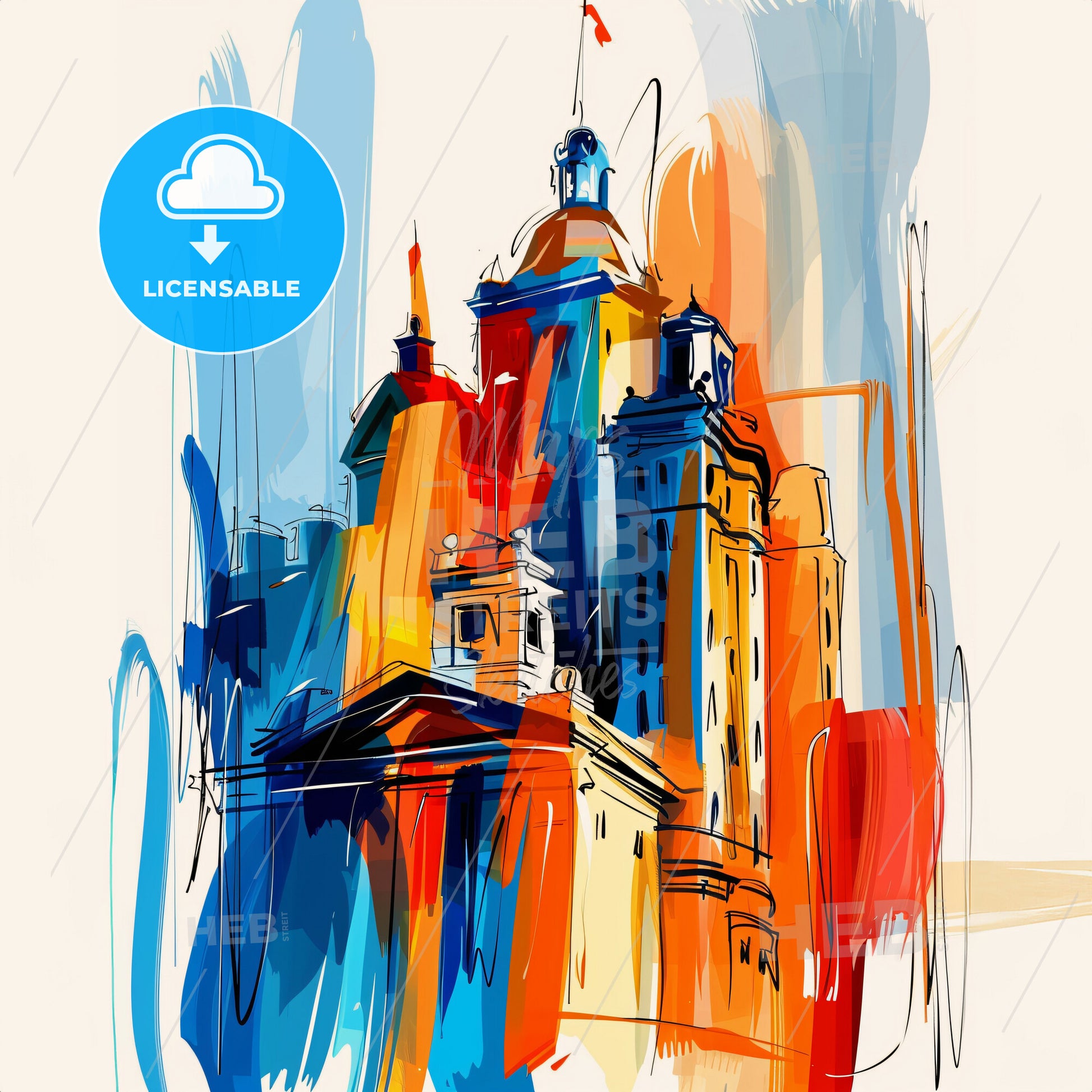 Vibrant Chesapeake, Virginia - A Colorful Painting Of A Castle