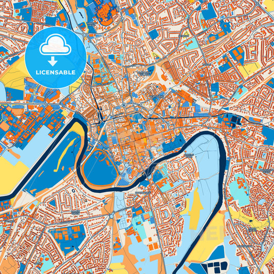 Colorful Chester Street Map with Labels and Buildings