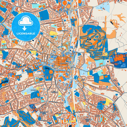 Colorful Chesterfield Street Map with Labels and Buildings