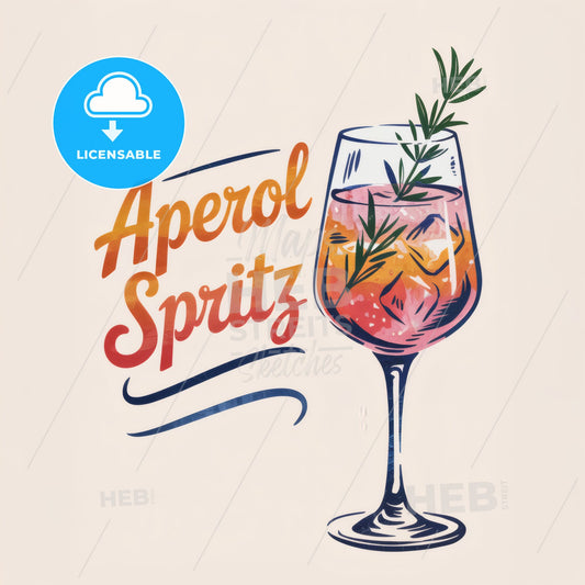 Chic Aperol Spritz Watercolor Print: Vibrant Summer Cocktail Art for Elegance
