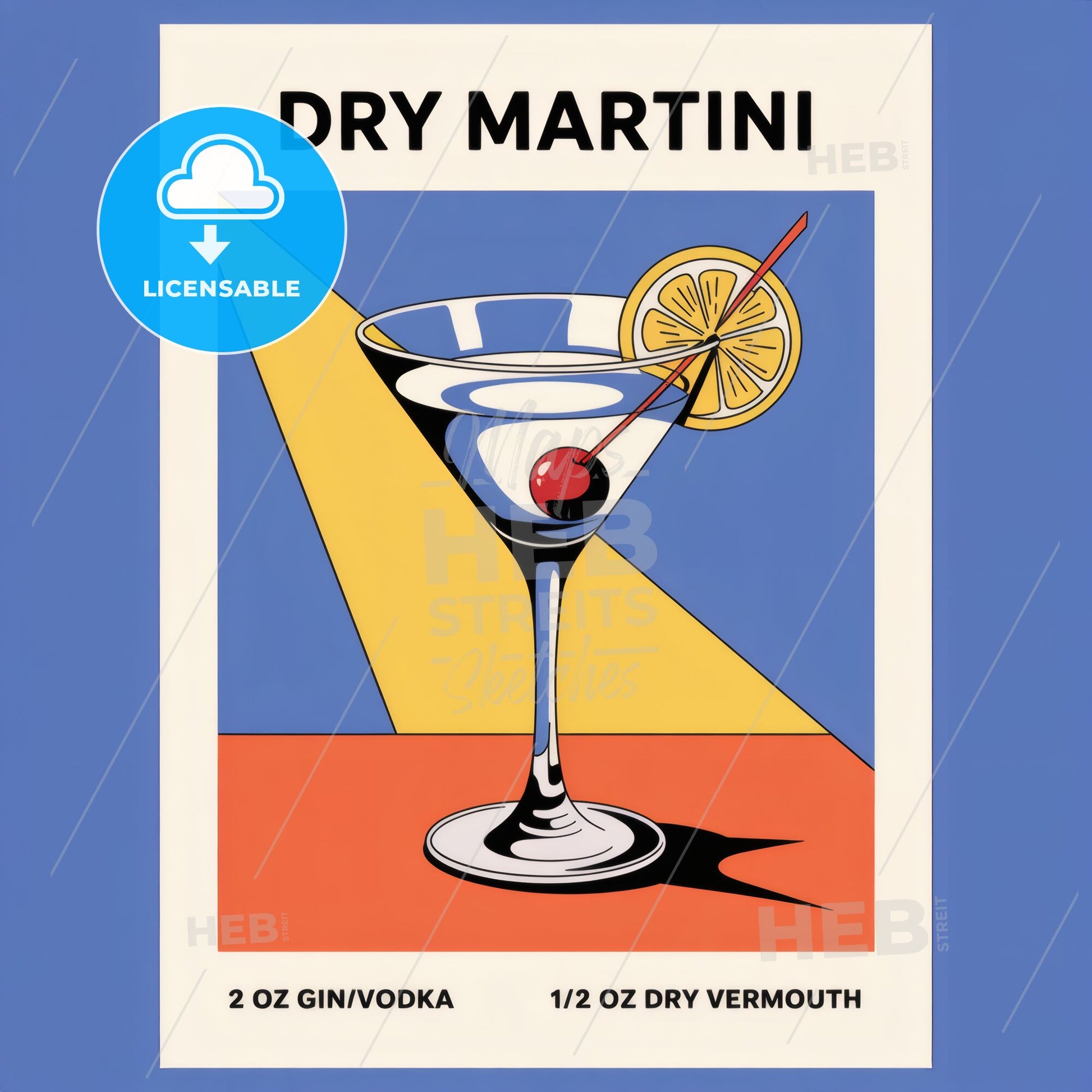 Chic Art Deco Dry Martini Poster: Bold Elegance Meets Modern Minimalism