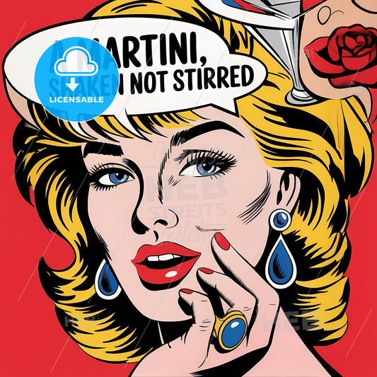 Chic Martini Diva: A Glamorous Pop Art Celebration of Elegance
