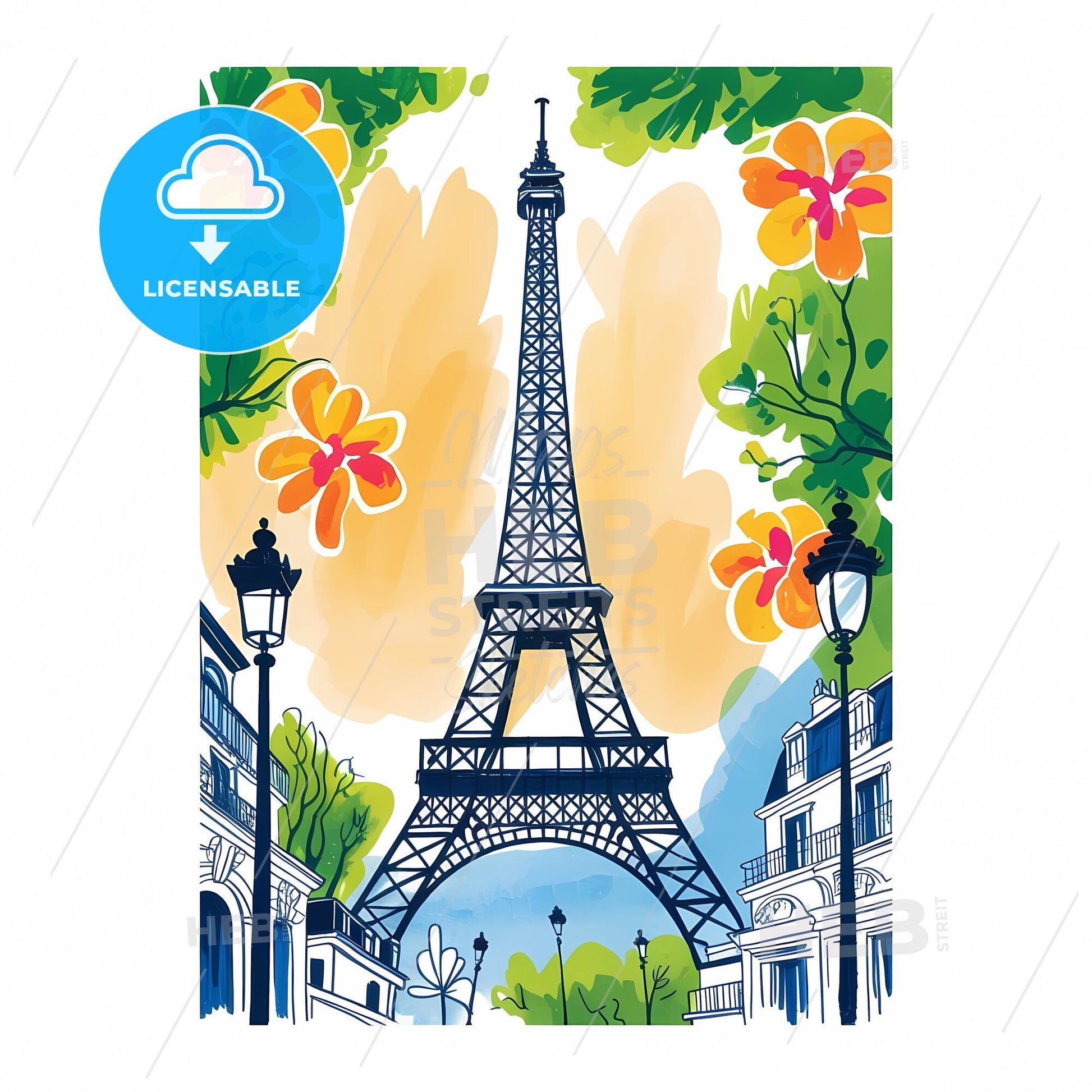 Chic Parisian Dream: Elegant Silhouette of the Eiffel Tower