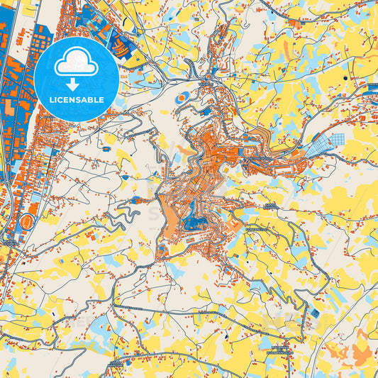 Colorful Chieti Street Map with Labels and Buildings