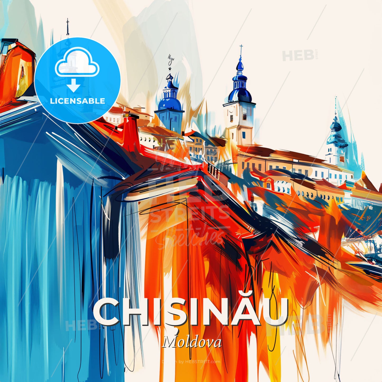 Vibrant Chișinău, Moldova - A Painting Of A City - Square format print template