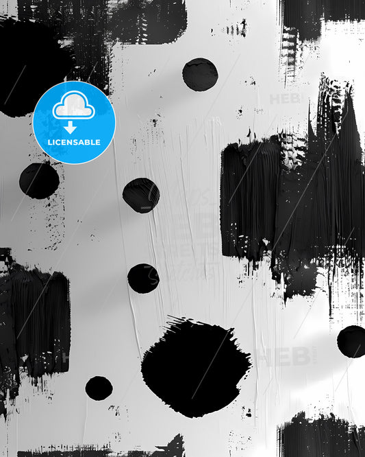 Abstract Black and White Painting Art Pattern, Modern Contemporary Design