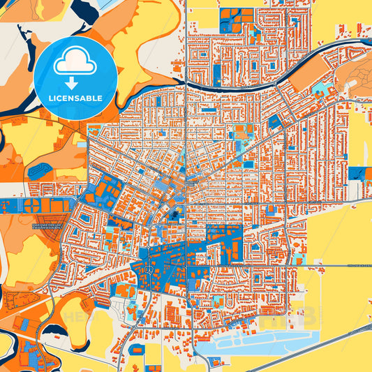 Colorful Chilliwack Street Map with Labels and Buildings