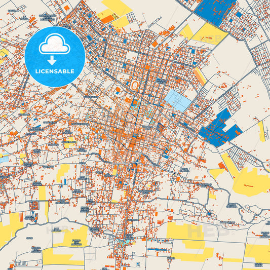 Colorful Chincha Alta Street Map with Labels and Buildings