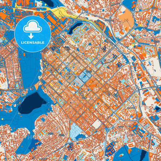 Colorful Chișinău Street Map with Labels and Buildings