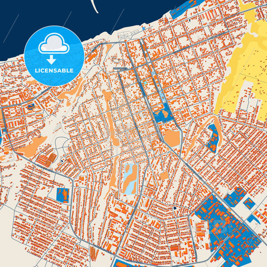 Colorful Chistopol Street Map with Labels and Buildings