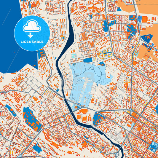 Colorful Chita Street Map with Labels and Buildings