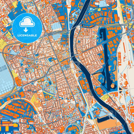 Colorful Choisy-le-Roi Street Map with Labels and Buildings