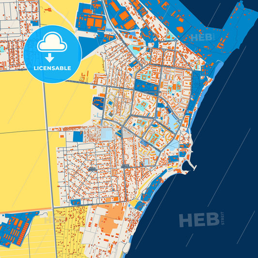 Colorful Chornomorsk Street Map with Labels and Buildings