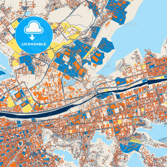 Colorful Chosica Street Map with Labels and Buildings