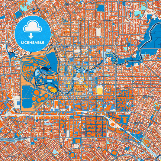 Colorful Christchurch Street Map with Labels and Buildings