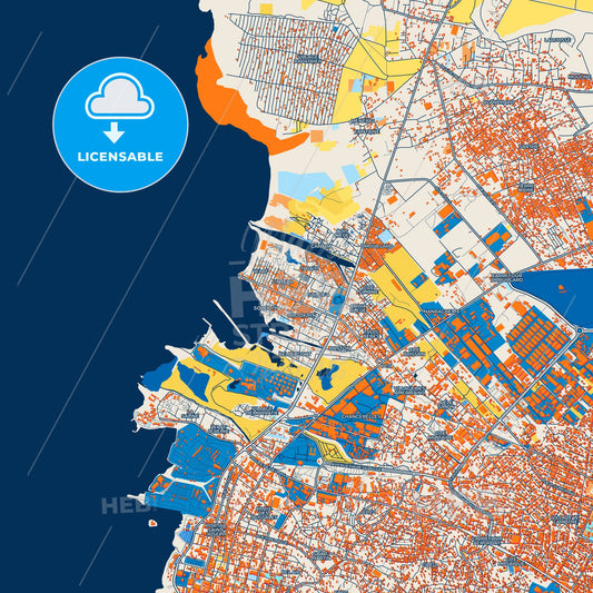 Colorful Cité Soleil Street Map with Labels and Buildings