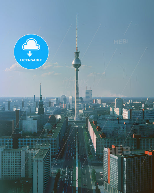 Berlin Skyline Cityscape Painting Fernsehturm Tower Bauhaus Art