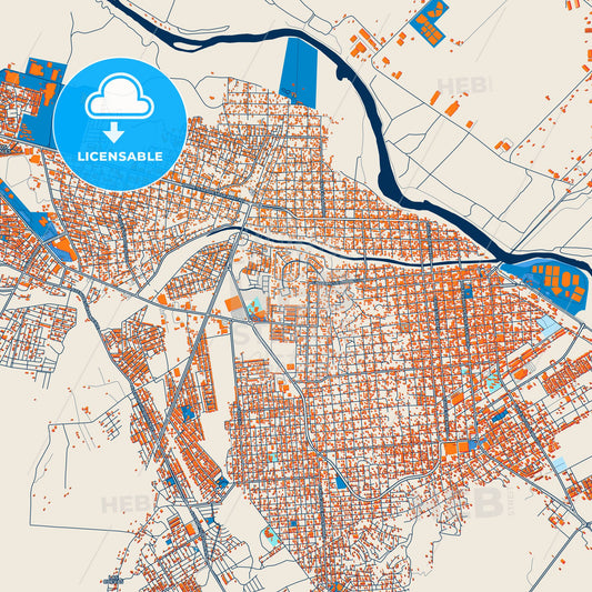 Colorful Ciudad Acuña Street Map with Labels and Buildings