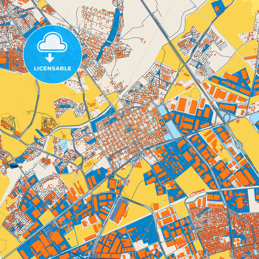 Colorful Ciudad Apodaca Street Map with Labels and Buildings